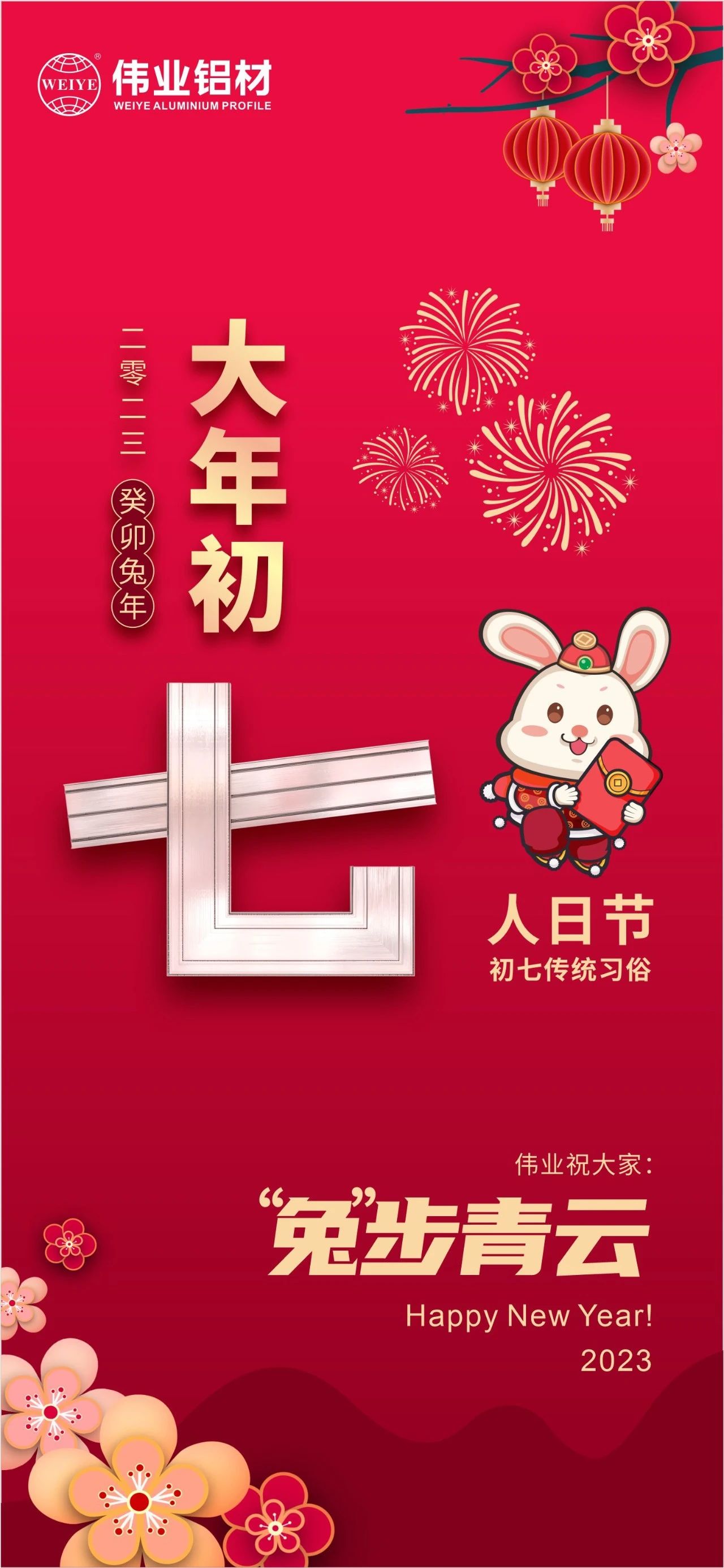 大年头七·人日节｜优德88祝您“兔”步青云！